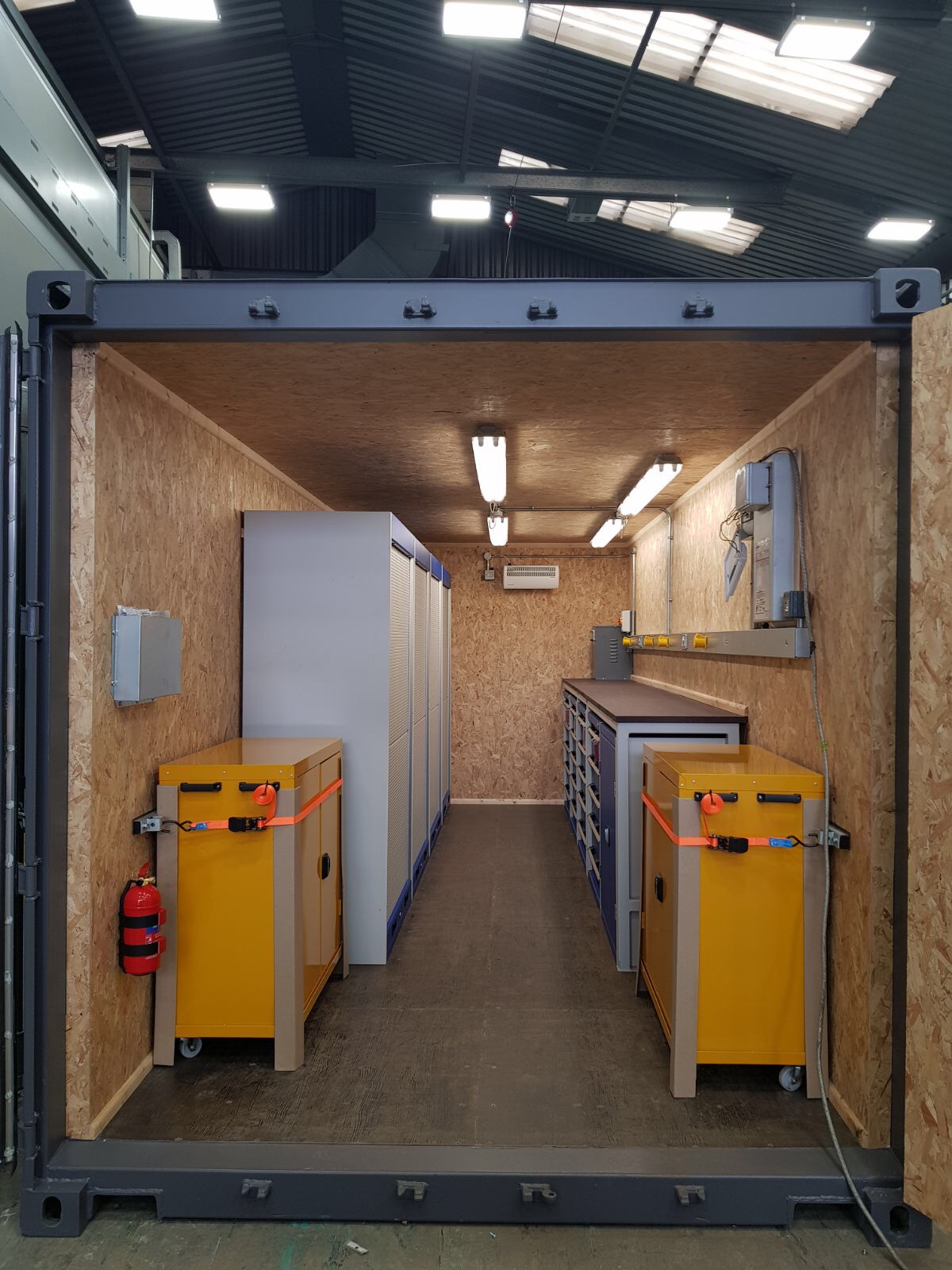 Cabinets inside container