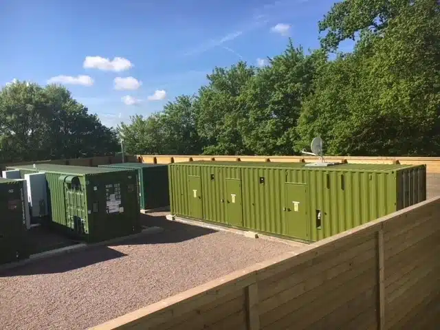 Shipping container in the sun