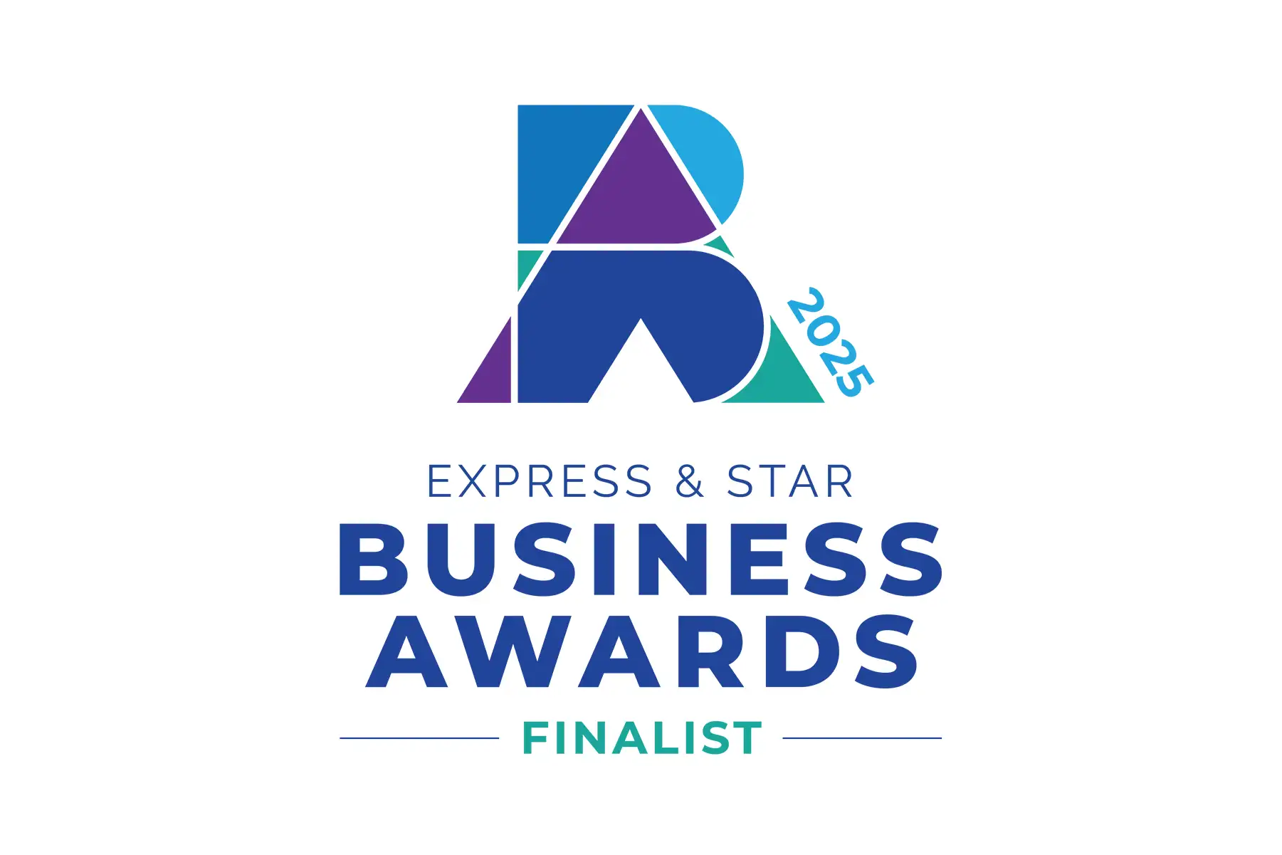 Logo for the Express & Star Business Awards 2025, featuring a geometric 