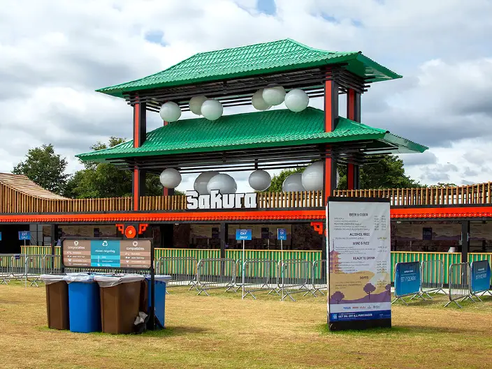A Japanese-themed bar installation named 