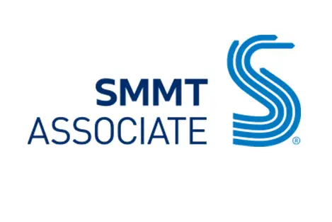 SMMT Associate logo featuring the letters 'SMMT Associate' in blue next to a stylized blue 'S' graphic