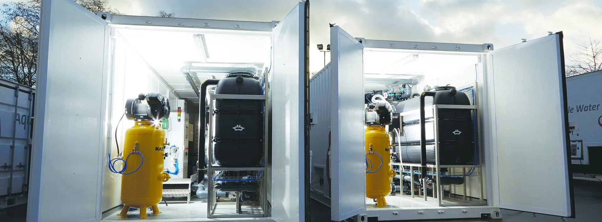 Containerised liquid energy storage units with advanced tanks and equipment, providing secure and flexible onsite energy solutions.