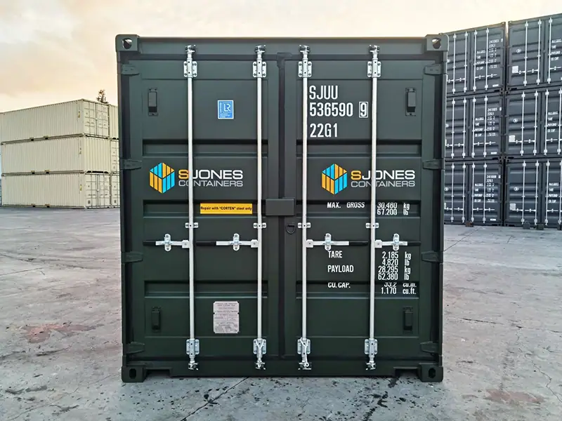 20ft 4 bar single trip container in RAL6007