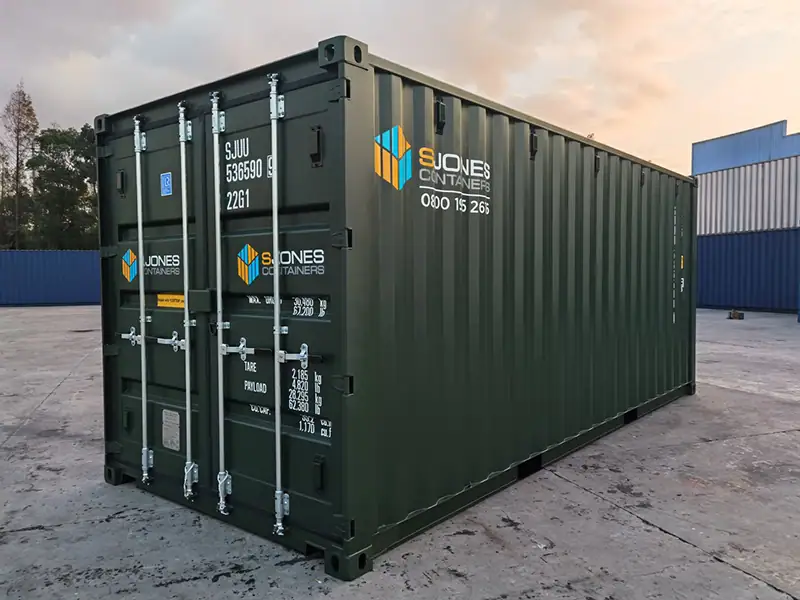 20ft 4 bar single trip container in RAL6007