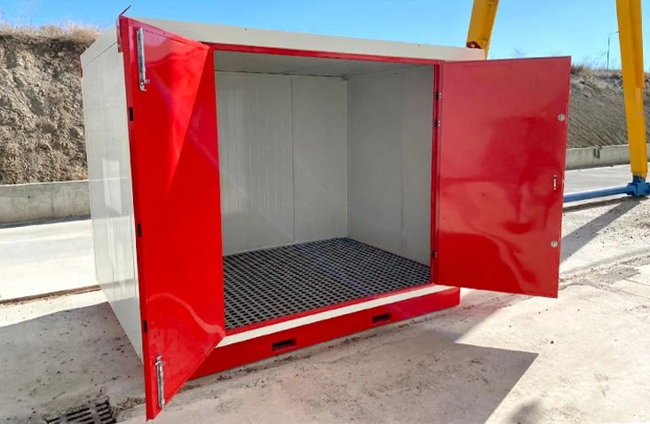 Flat Pack Insulated COSHH Chemical Stores for Sale | S Jones Containers